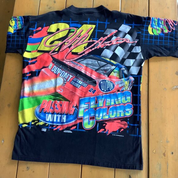 VTG Rare NASCAR #24 Jeff Gordon Jeff’s Jet All Over Print T-Shirt Men’s Large - Picture 2 of 15